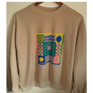 Urban Outfitters Beige Crew Neck T-Shirt S/M